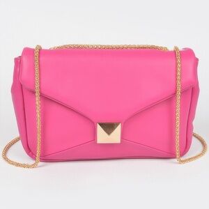 Faux Leather Flap Crossbody Bag
